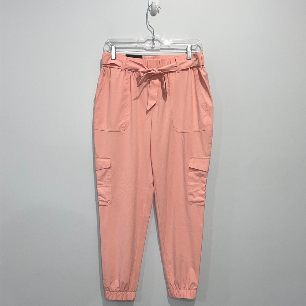 Banana Republic size small Cargo Joggers pants Tie Belt blush salmon pink NEW